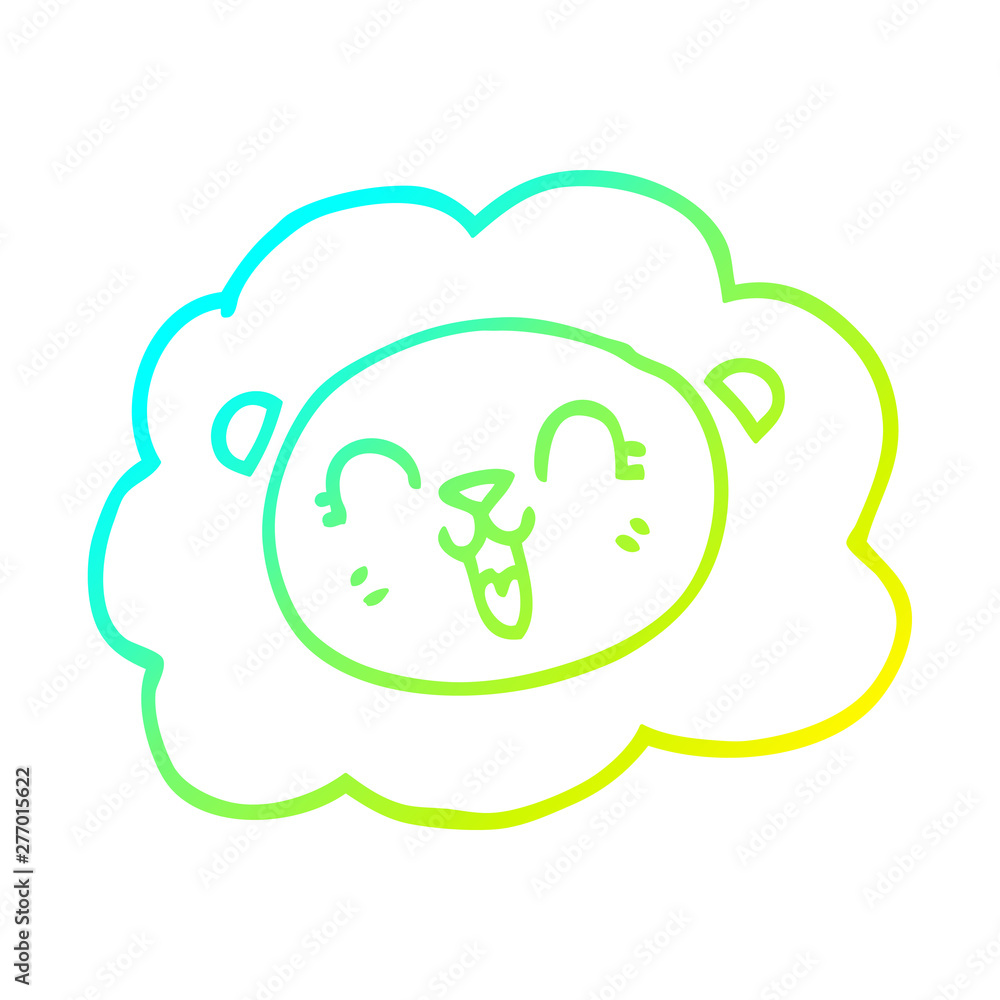 cold gradient line drawing cartoon lion cold gradient line drawing cartoon lion