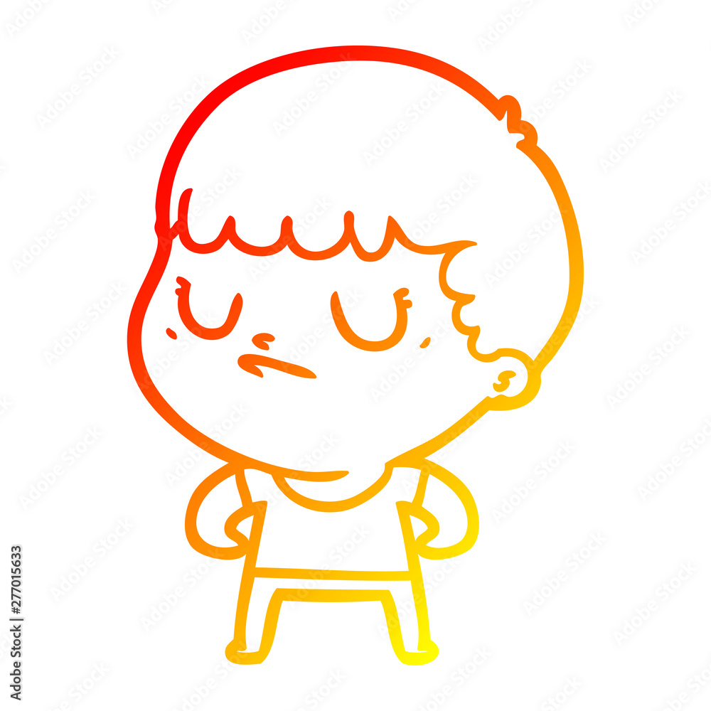 warm gradient line drawing cartoon grumpy boy warm gradient line drawing cartoon grumpy boy