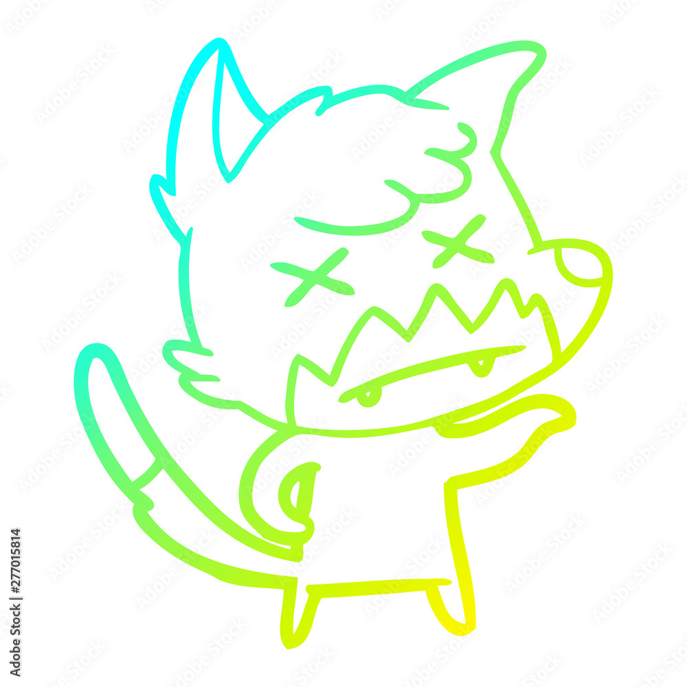 cold gradient line drawing cartoon dead fox cold gradient line drawing cartoon dead fox