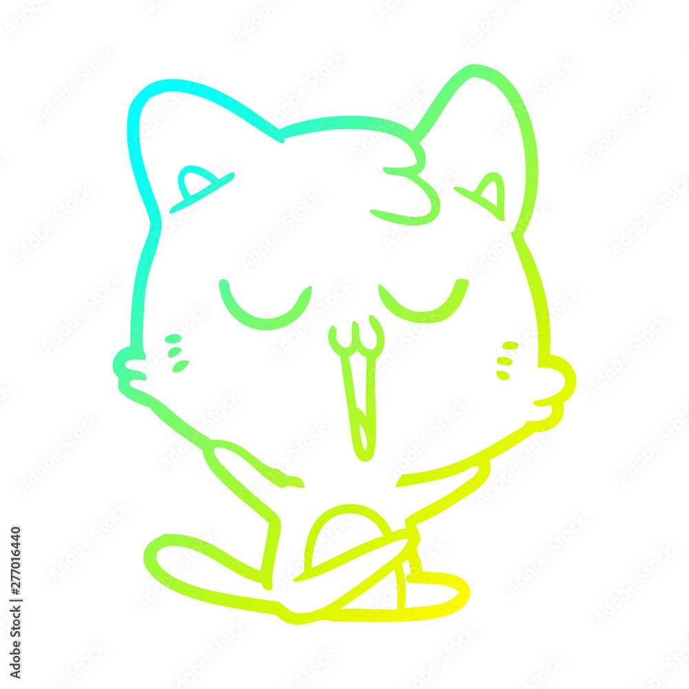cold gradient line drawing cartoon cat singing cold gradient line drawing cartoon cat singing