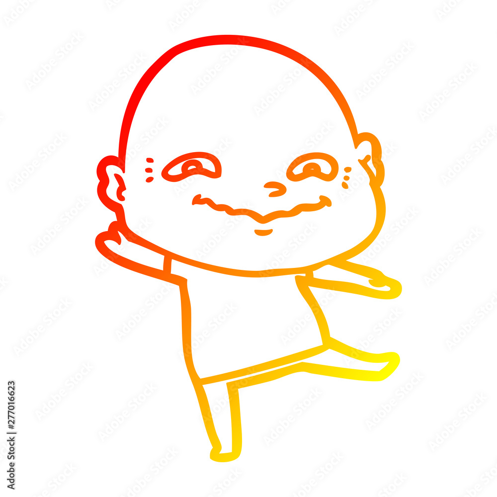 Obraz premium warm gradient line drawing cartoon creepy guy