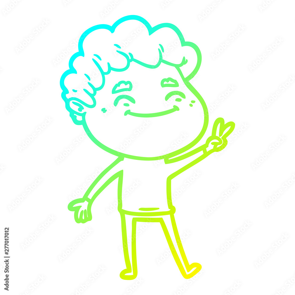 cold gradient line drawing cartoon friendly man cold gradient line drawing cartoon friendly man