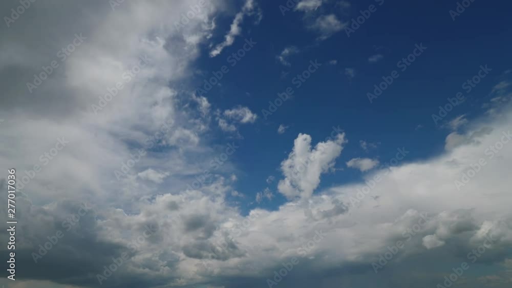 Clouds passing over a deep blue sky. Time lapse. Clouds passing over a deep blue sky. Time lapse.