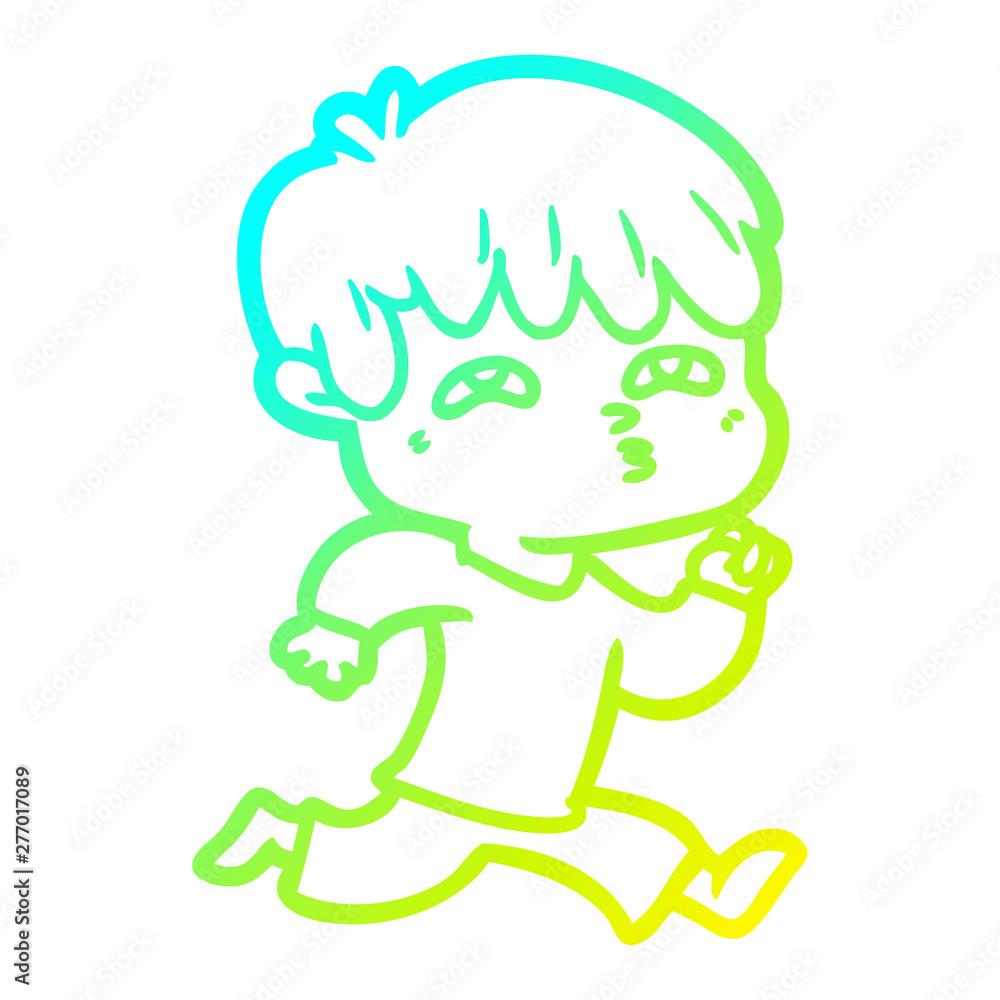 cold gradient line drawing cartoon man confused cold gradient line drawing cartoon man confused