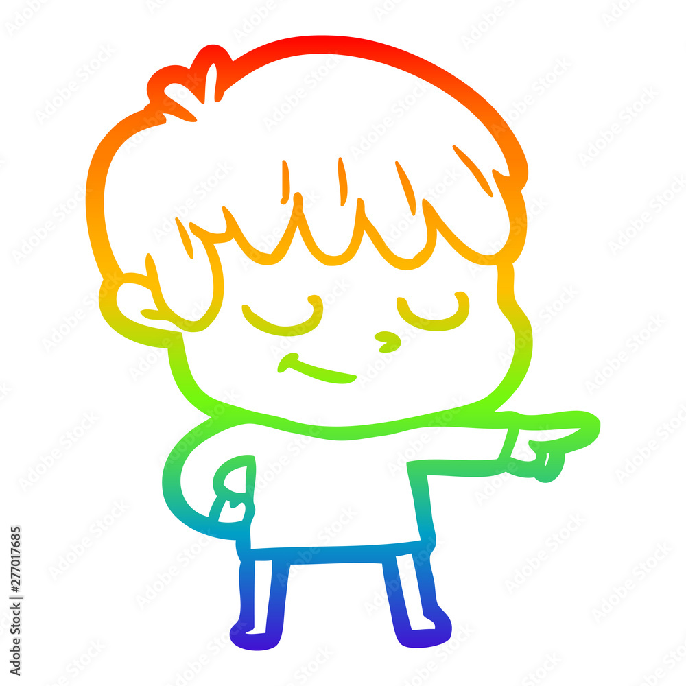 rainbow gradient line drawing cartoon happy boy rainbow gradient line drawing cartoon happy boy