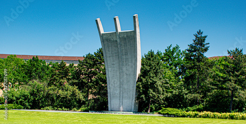 Hungerharke symbolic aerial bridge memorial in Berlin photo