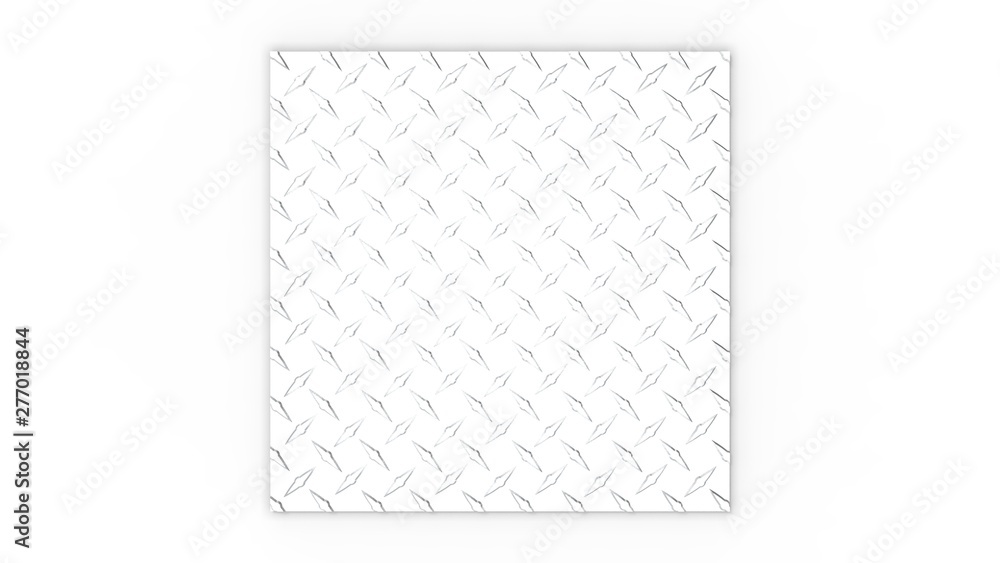 3d rendering of a diamond plate isolated in white studio background