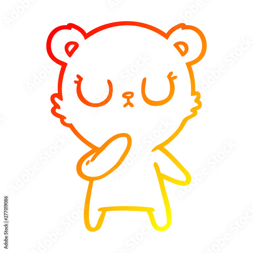 warm gradient line drawing peaceful cartoon polar bear