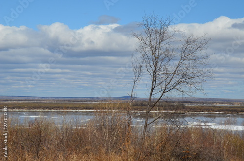 Amur river ice drift