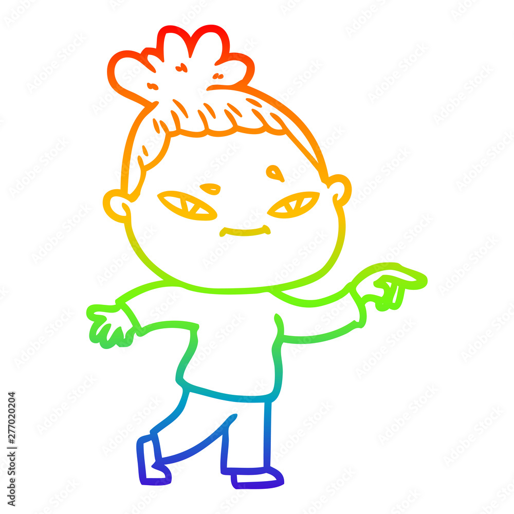 rainbow gradient line drawing cartoon woman rainbow gradient line drawing cartoon woman