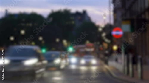 Wallpaper Mural Blurry London Double Decker Buses Driving in Evening Timelapse Torontodigital.ca