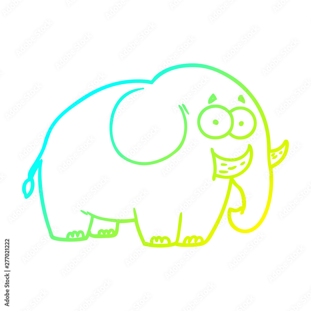 cold gradient line drawing cartoon elephant cold gradient line drawing cartoon elephant