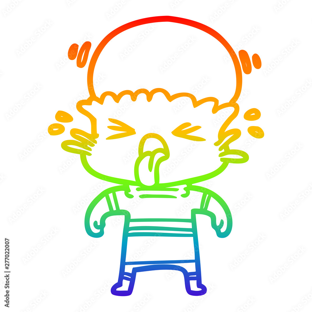 rainbow gradient line drawing weird cartoon alien rainbow gradient line drawing weird cartoon alien
