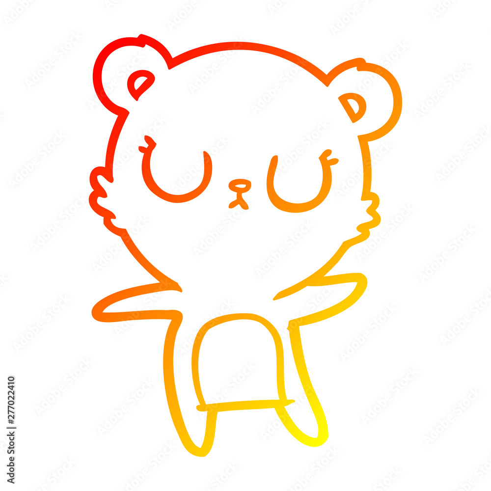 warm gradient line drawing peaceful cartoon polar bear