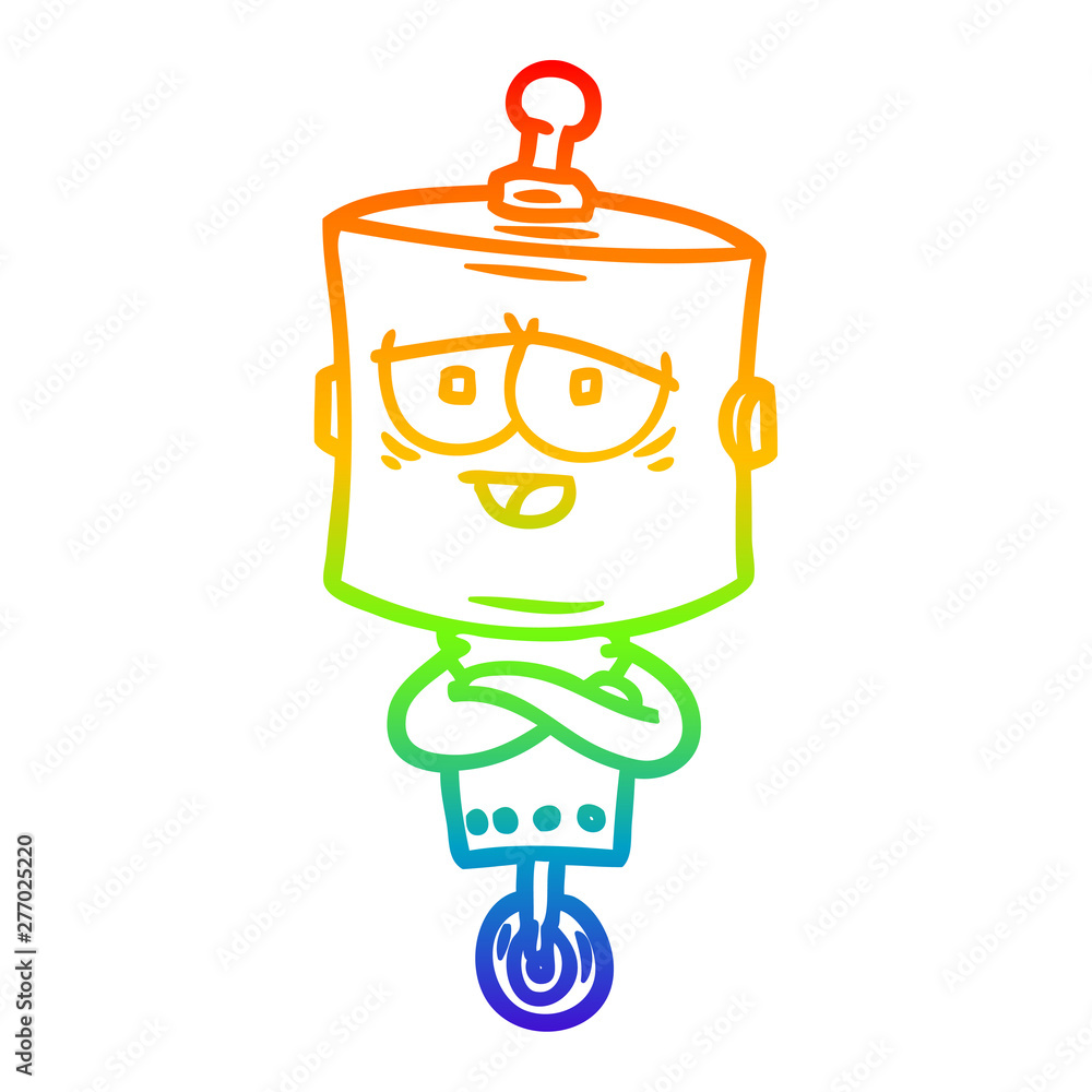 rainbow gradient line drawing cartoon robot rainbow gradient line drawing cartoon robot