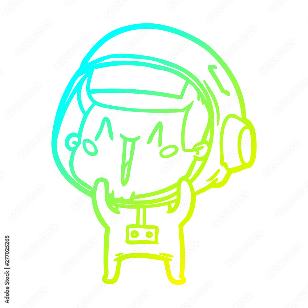 cold gradient line drawing happy cartoon astronaut cold gradient line drawing happy cartoon astronaut