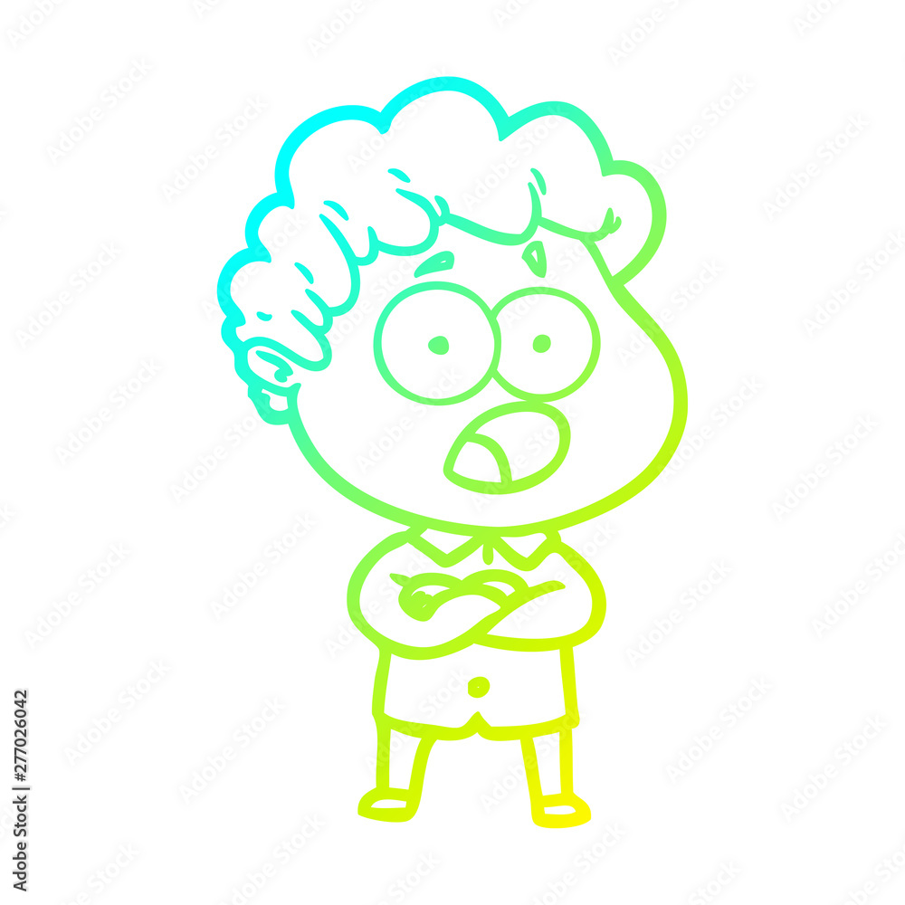 cold gradient line drawing cartoon man gasping in surprise cold gradient line drawing cartoon man gasping in surprise
