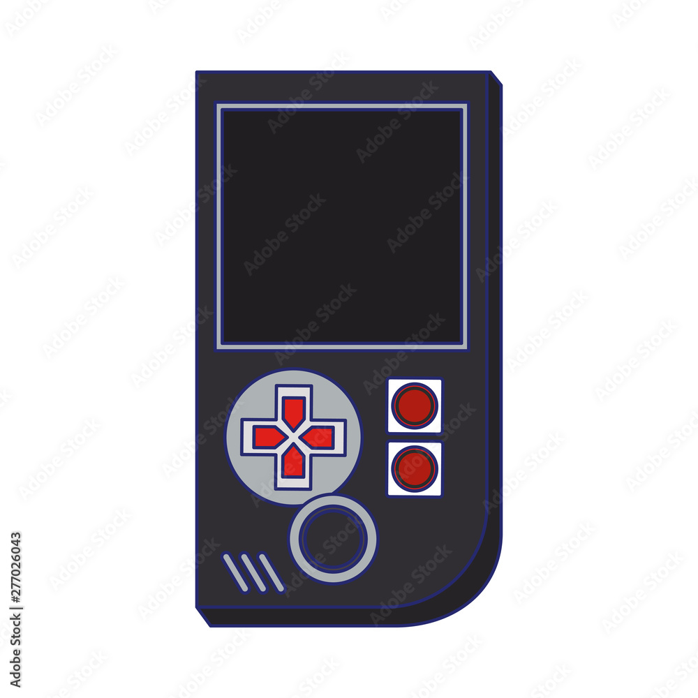Portable videogame console technology isolated blue lines Portable videogame console technology isolated blue lines