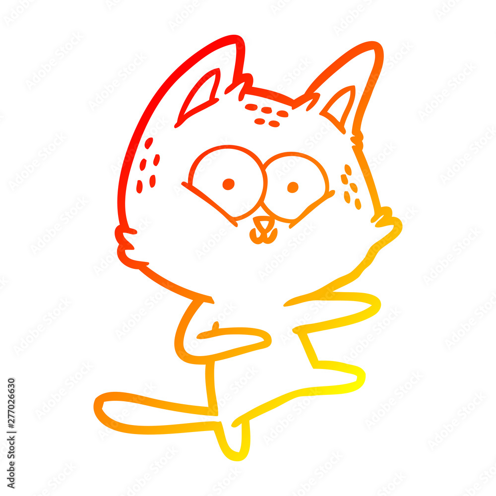 warm gradient line drawing cartoon cat dancing warm gradient line drawing cartoon cat dancing