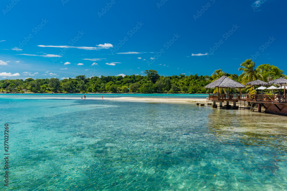 Ταπετσαρία Palm trees on a tropical beach, Vanuatu, Erakor Island, Efate