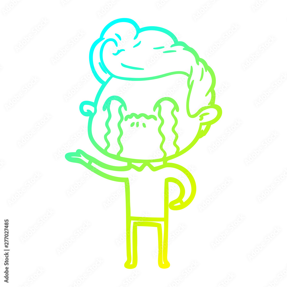 cold gradient line drawing cartoon man crying cold gradient line drawing cartoon man crying