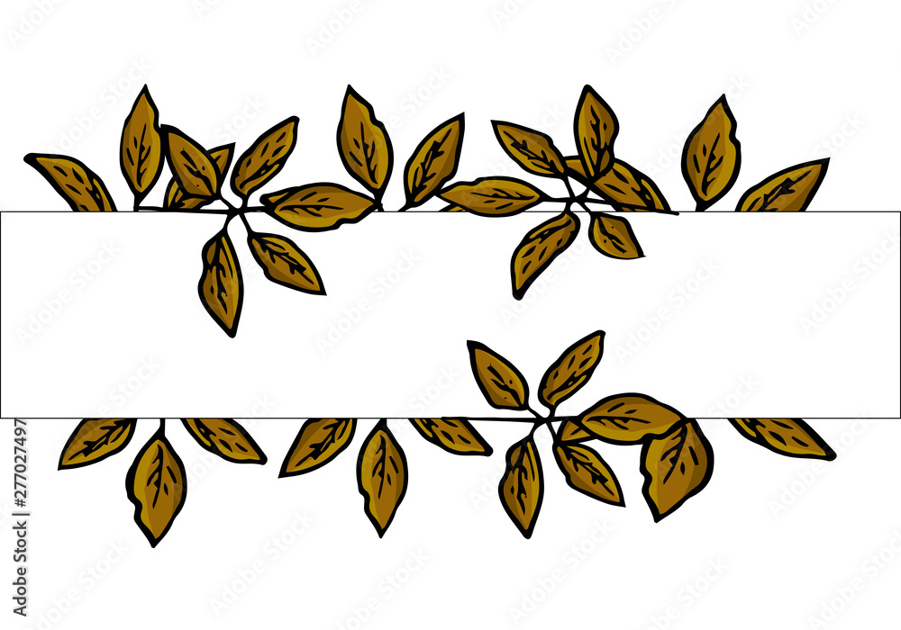 Obraz premium leaf frame isolated on white background