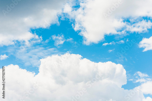 Beautiful natural blue sky background with clouds in sunny day.
