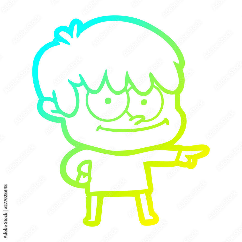 cold gradient line drawing happy cartoon man cold gradient line drawing happy cartoon man