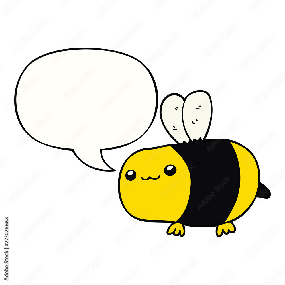 cartoon bee and speech bubble cartoon bee and speech bubble