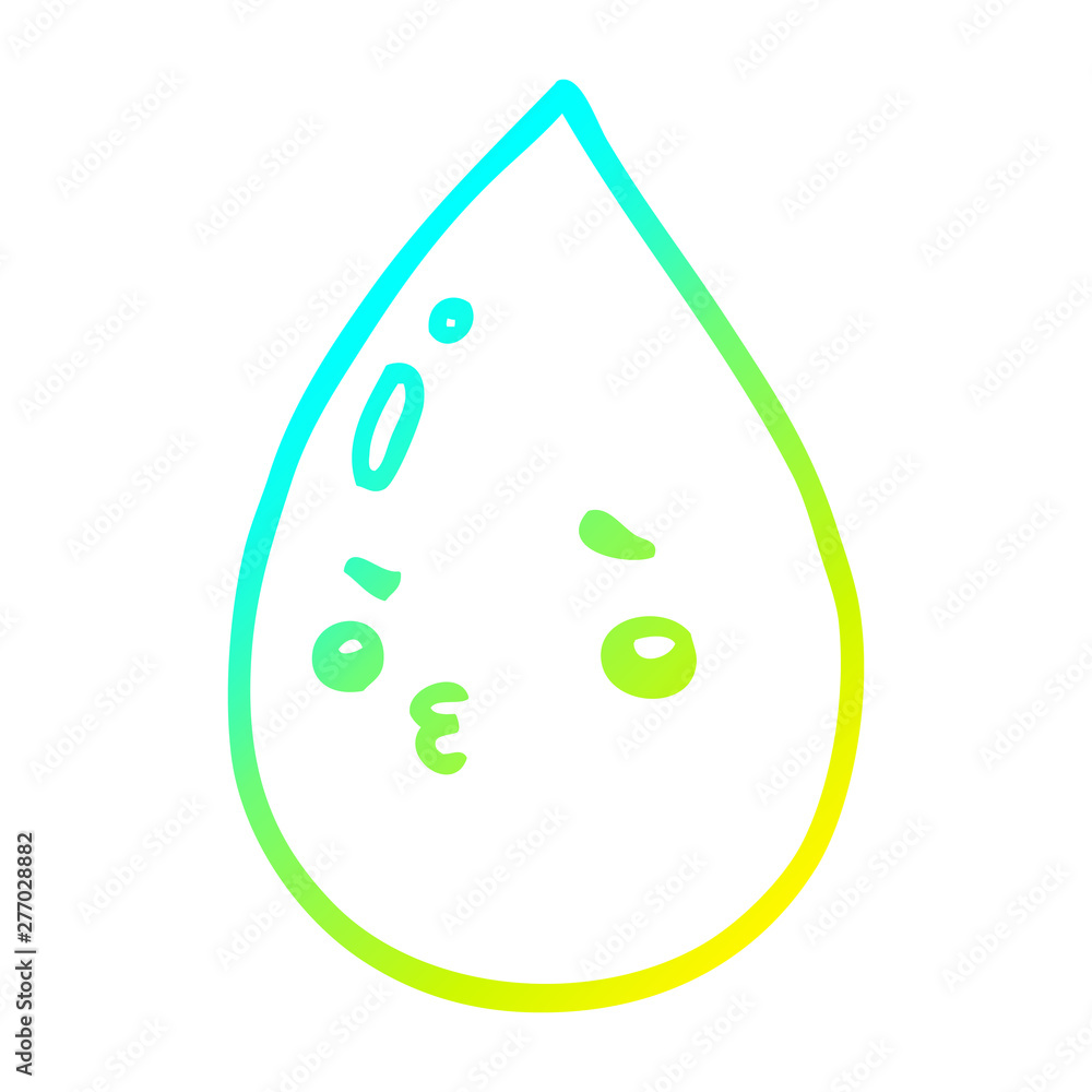 cold gradient line drawing cartoon cute raindrop cold gradient line drawing cartoon cute raindrop
