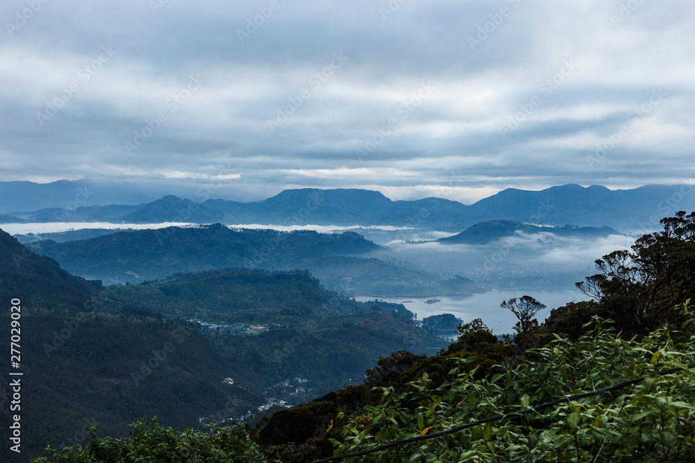 Fototapeta premium View of the surroundings from the Adam's Peak in Sri Lanka