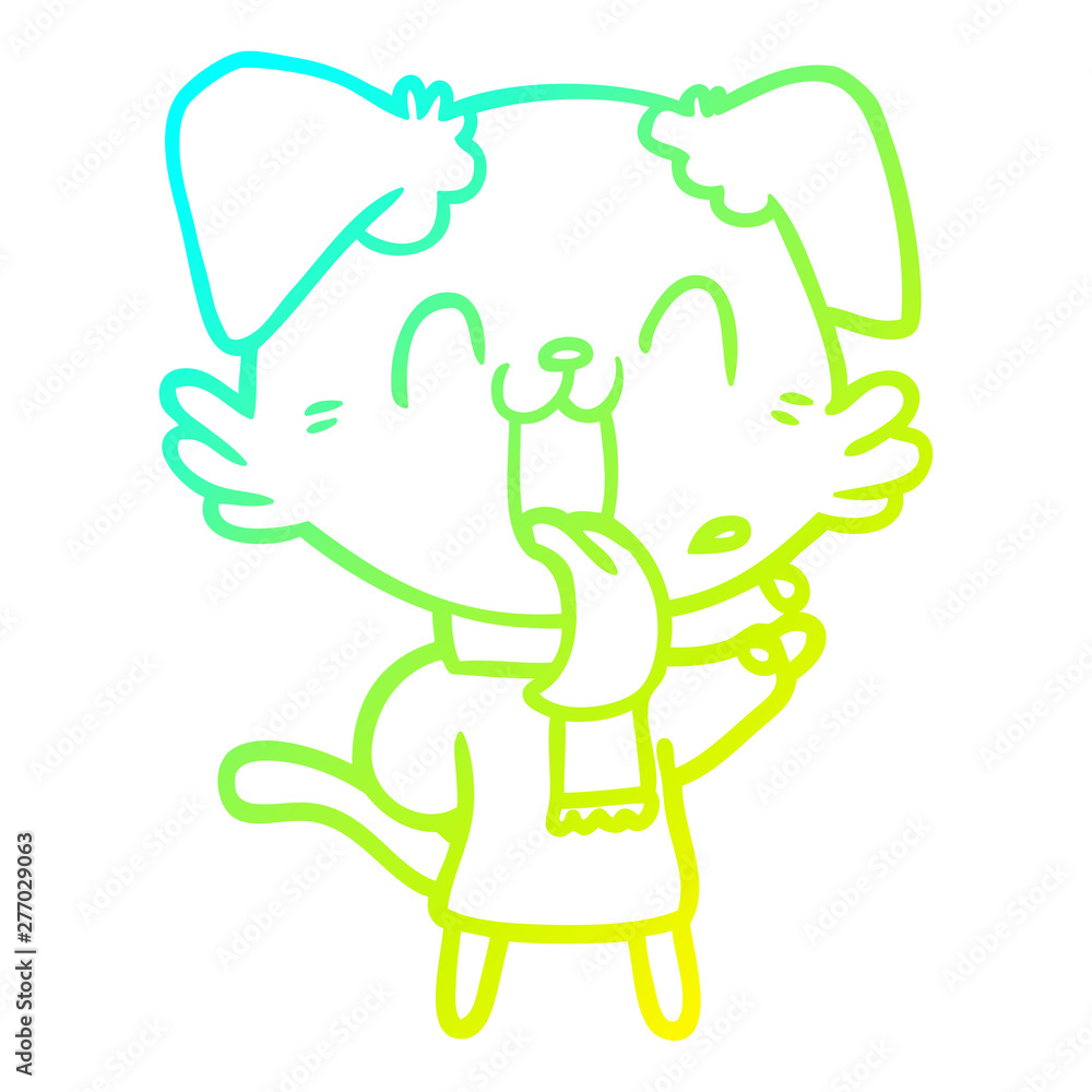 cold gradient line drawing cartoon panting dog cold gradient line drawing cartoon panting dog