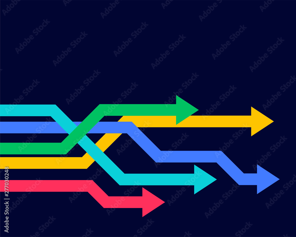 Foto colorful geometric arrows moving forward