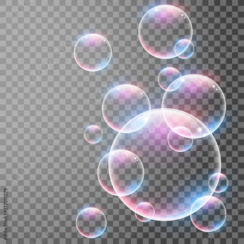 transparent realistic bubbles with reflections