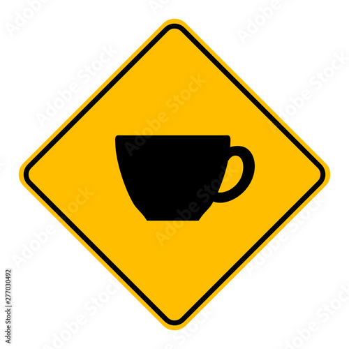 Tasse und Schild