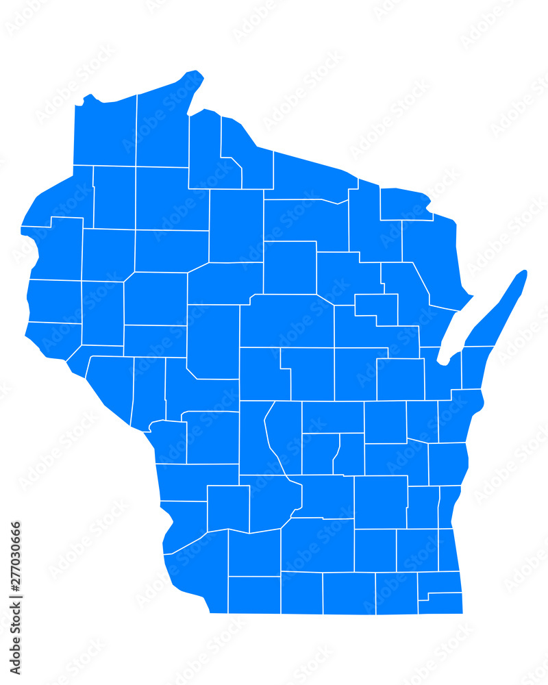 Fototapeta premium Karte von Wisconsin