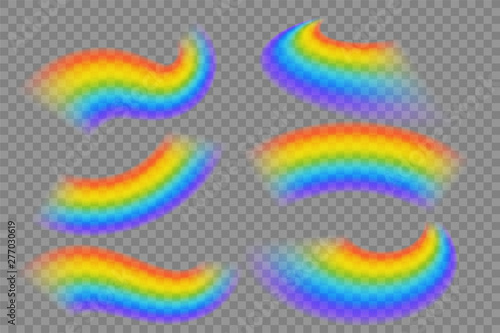 set of transparent rainbow design