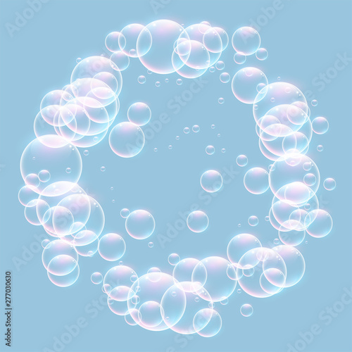 realistic bubbles frame with text space