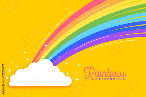 rainbow with clouds bright background