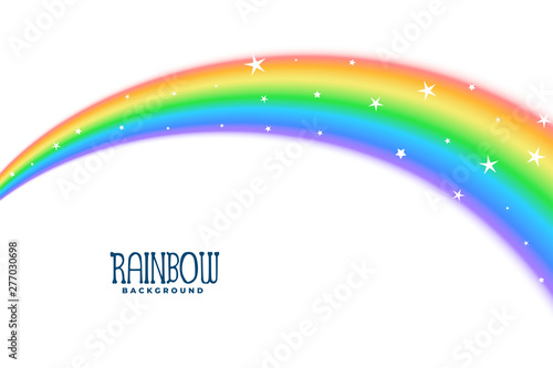 wavy curve rainbow with stars background