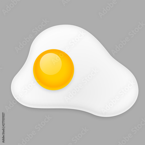 fried egg omelette isolated on gray background