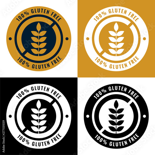 gluten free labels and symbol icons set