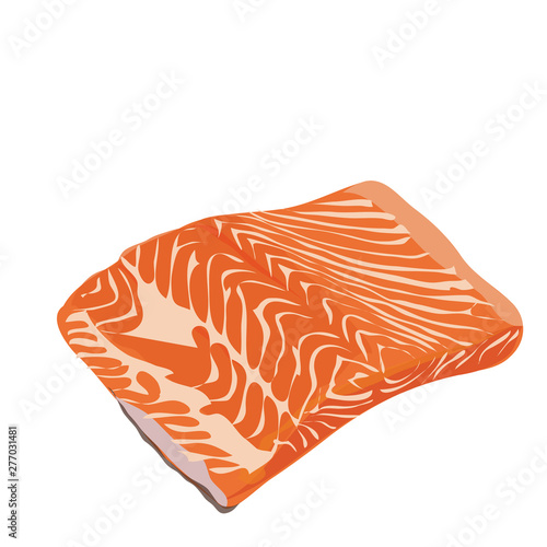 fresh salmon steak on a white background illustration vector eps 10