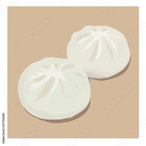 Chinese Steam Bun,Meat Bun Dim Sum  illustration vector eps 10