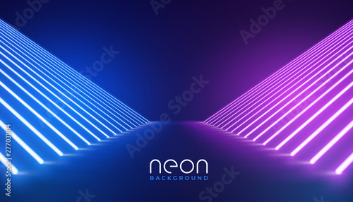futuristic neon lights stage floor background