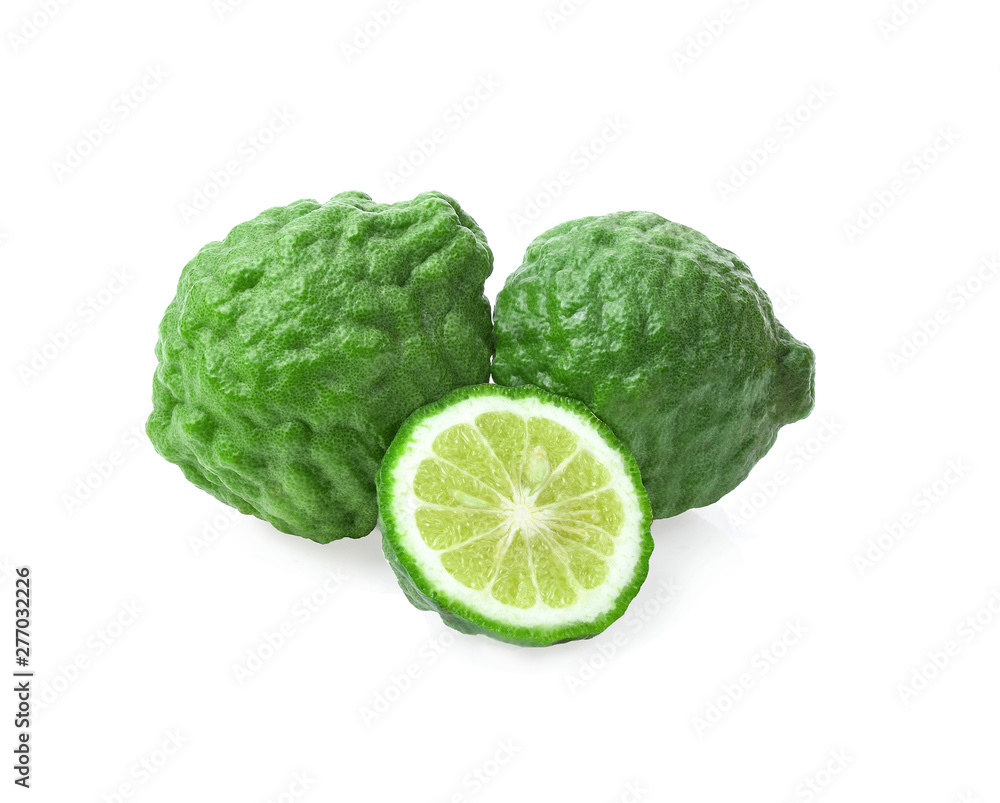 fresh bergamot fruit with leaf isolated on white background fresh bergamot fruit with leaf isolated on white background