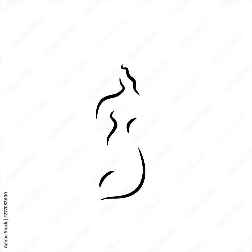 Naklejka premium woman shape line illustration vector