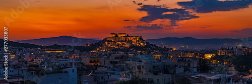 View Of Athens Greece At Sunset