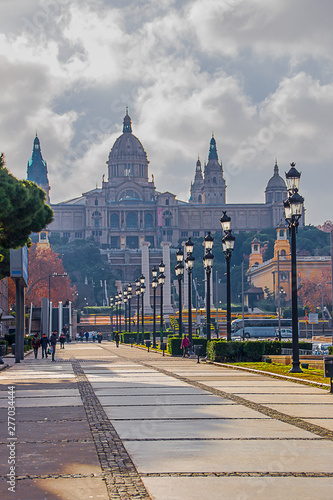 National Museum of Catalan Art MNAC on Plaza Espanya in Barcelona. photo