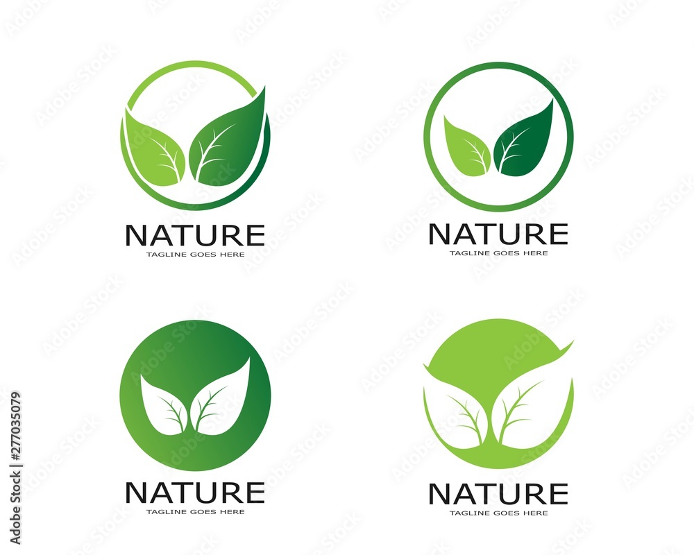Fototapeta premium Logos of green leaf ecology nature element vector icon